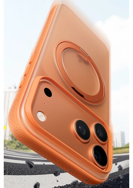 Apple iPhone 17 Pro O Stand R Fitness Serisi Magsafe Kılıf - Turuncu indirimleri