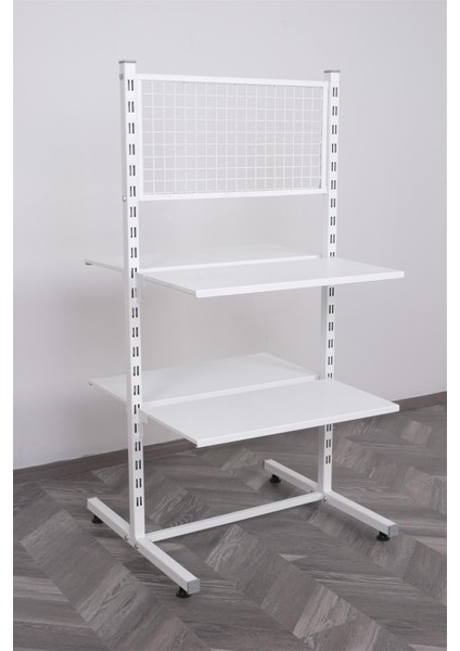 Eczane Teşhir Raf Sistemi Çift Yönlü Beyaz modelleri