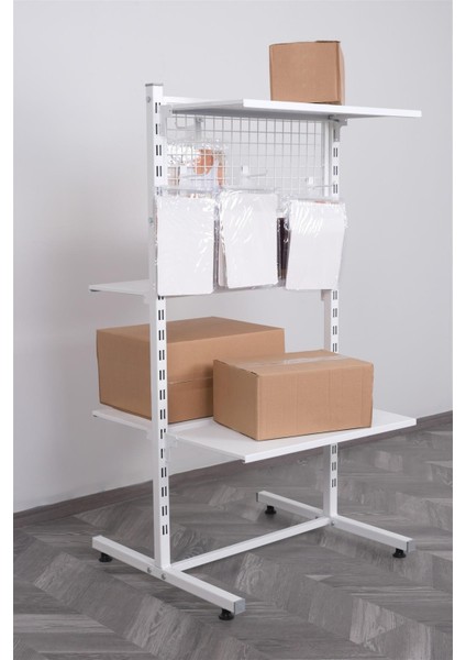 Eczane Teşhir Raf Sistemi Çift Yönlü Beyaz fırsatları