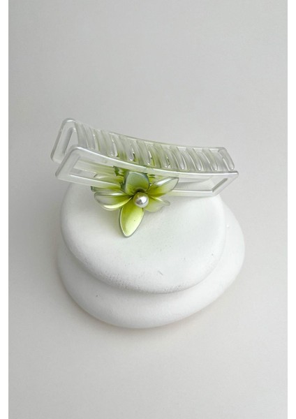 Inci Detaylı Yonca Çiçek Mandal Toka (11CM) modelleri