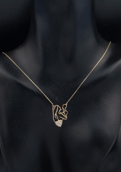 Anne ve Bebeği Kalpli Altın Kolye fiyatları