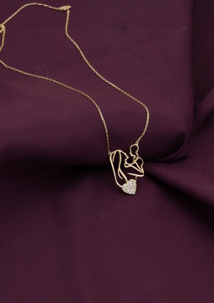 Anne ve Bebeği Kalpli Altın Kolye fırsatları