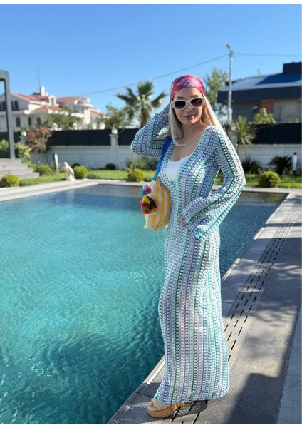 Geniş Kol Çok Renkli Pareo Kadın Elbise fiyatları