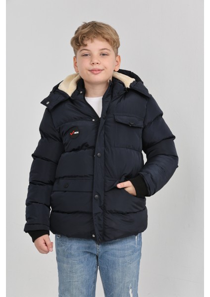 Kışlık Yoğun Şişme Elyaf Dolum Kapüşonlu Kalın Su Geçirmez Erkek Çocuk Mont fiyatları