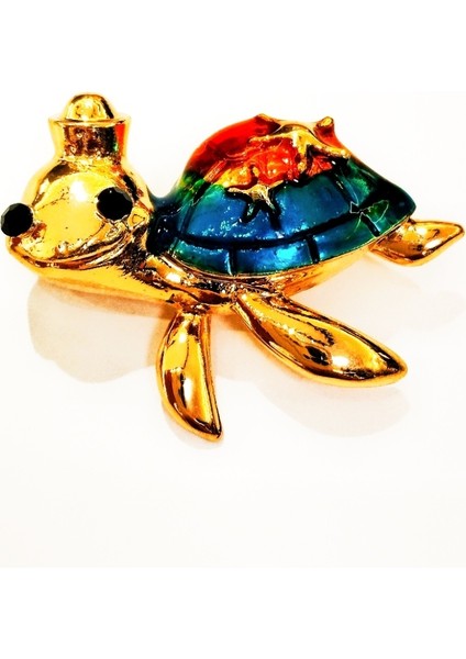 Kaplumbağa Figürlü Broş