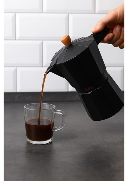 Garen - Moka Pot 6 Fincan Siyah