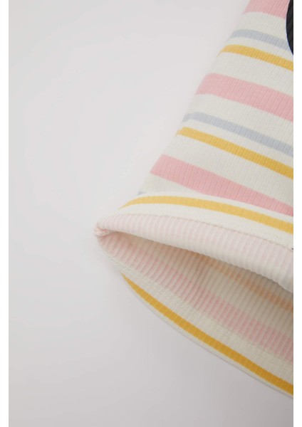 Kız Bebek Disney Mickey & Minnie Kısa Kollu Fitilli Kaşkorse Kısa Kollu Pijama Takımı B9241A524SM