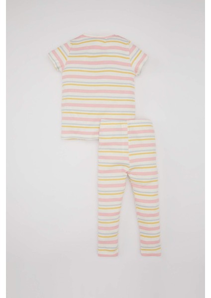 Kız Bebek Disney Mickey & Minnie Kısa Kollu Fitilli Kaşkorse Kısa Kollu Pijama Takımı B9241A524SM