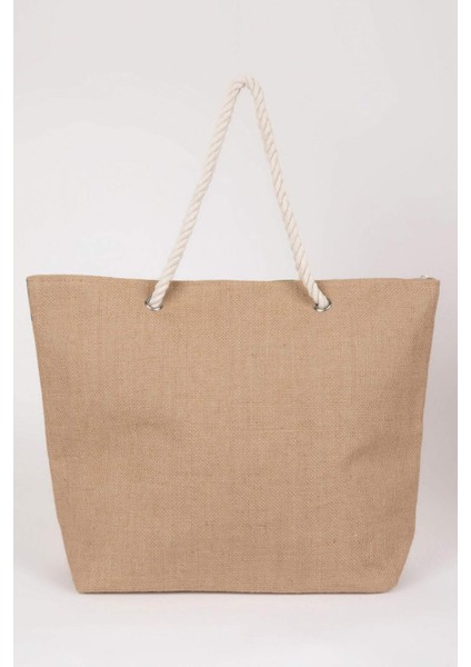 Kadın Baskılı Hasır Omuz Çantası B9065AXNS