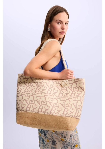 Kadın Hasır Plaj Çantası B9066AXNS