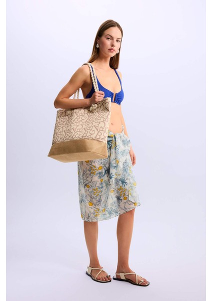 Kadın Hasır Plaj Çantası B9066AXNS