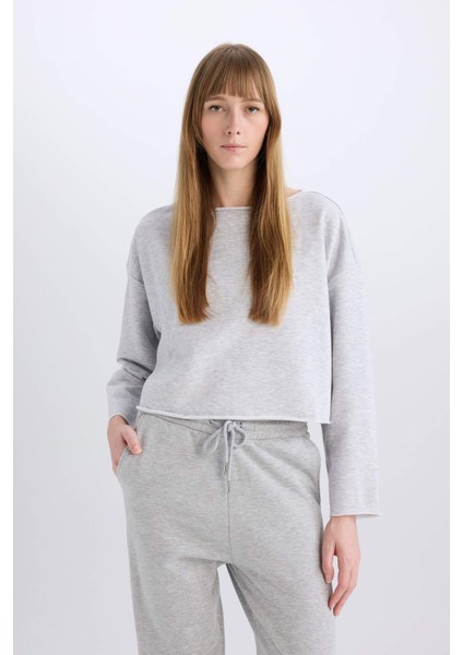 Bisiklet Yaka Uzun Kollu Casual Pijama Üstü-Fall in Love B1279AX23WN