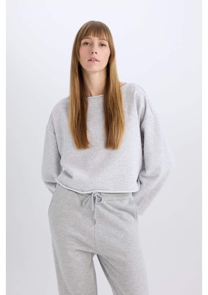 Bisiklet Yaka Uzun Kollu Casual Pijama Üstü-Fall in Love B1279AX23WN