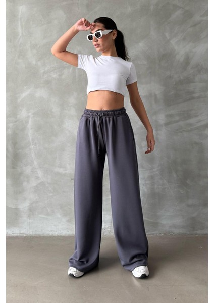 Füme Geniş Paça Modal Kadın Eşofman Altı MG2122