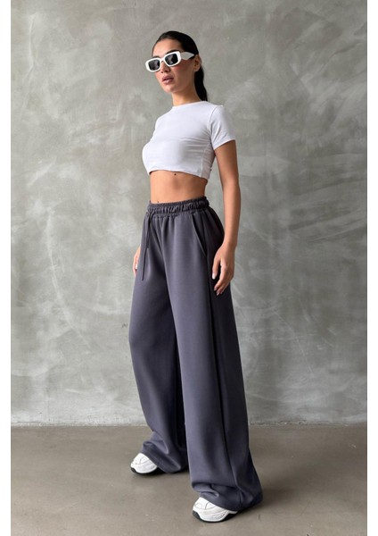 Füme Geniş Paça Modal Kadın Eşofman Altı MG2122 indirimleri