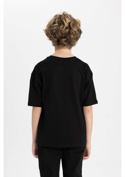 Erkek Çocuk NBA Brooklyn Nets Oversize Geniş Kalıp Bisiklet Yaka Kısa Kollu Tişört