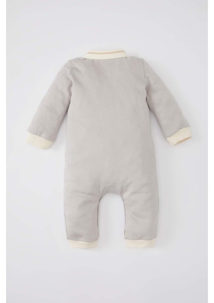 Erkek Bebek Yeni Doğan Polo Yaka Uzun Kollu Tulum B7658A524SP