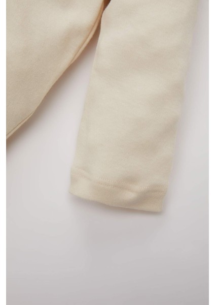 Erkek Bebek Yeni Doğan Polo Yaka Baskılı Uzun Kollu Çıtçıtlı Body B7683A524SP