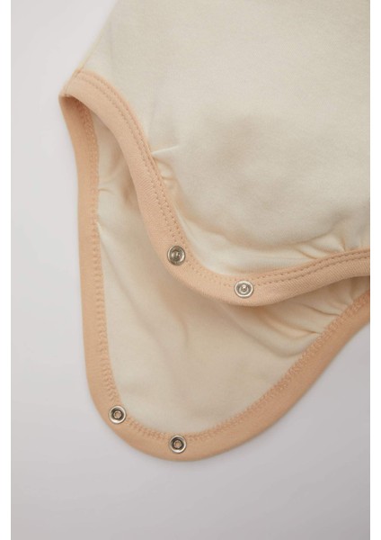 Erkek Bebek Yeni Doğan Polo Yaka Baskılı Uzun Kollu Çıtçıtlı Body B7683A524SP