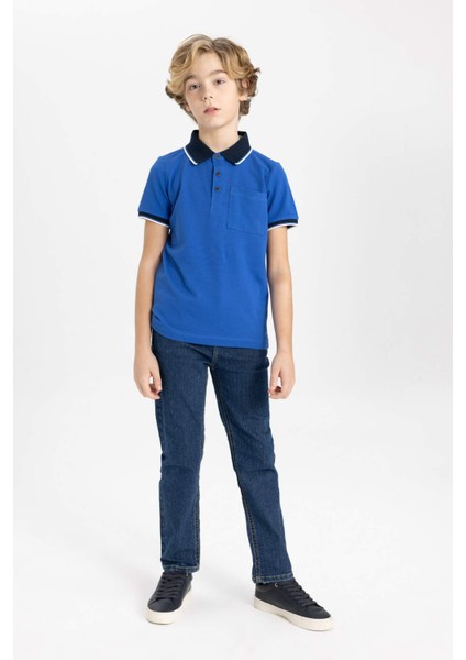 Erkek Çocuk Polo Yaka Pike Kısa Kollu Tişört B6830A824SM