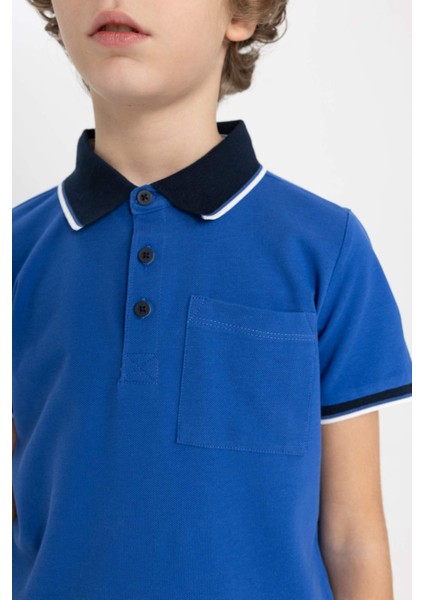 Erkek Çocuk Polo Yaka Pike Kısa Kollu Tişört B6830A824SM