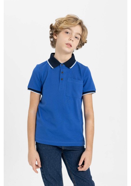 Erkek Çocuk Polo Yaka Pike Kısa Kollu Tişört B6830A824SM
