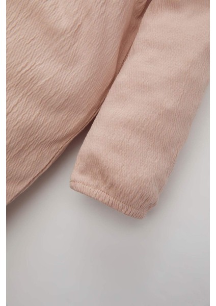 Kız Bebek Yeni Doğan Krinkıl Kumaş Uzun Kollu Tulum B9483A524SP