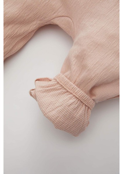 Kız Bebek Yeni Doğan Krinkıl Kumaş Uzun Kollu Tulum B9483A524SP