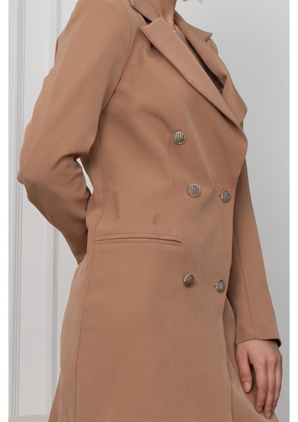 Premium Midi Boy Kruvaze Ceket Elbise 8605 fiyatları