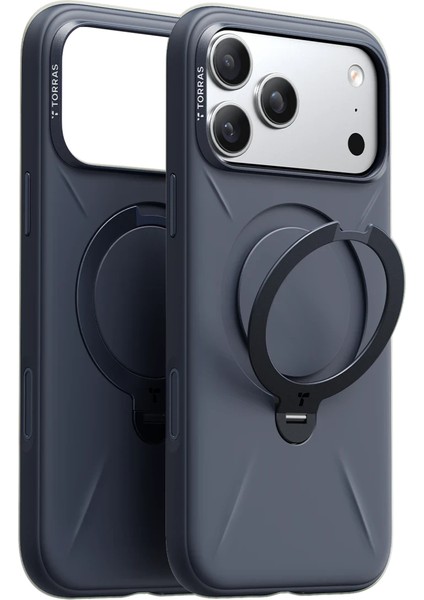 Apple iPhone 17 Pro O Stand Spin Silicone Serisi Magsafe Kılıf - Lacivert