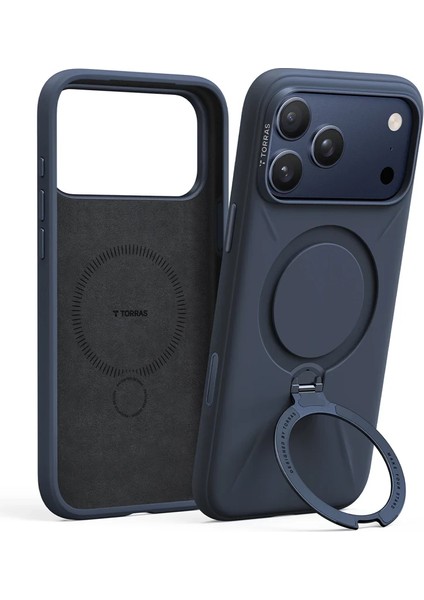 Apple iPhone 17 Pro O Stand Spin Silicone Serisi Magsafe Kılıf - Lacivert fiyatları
