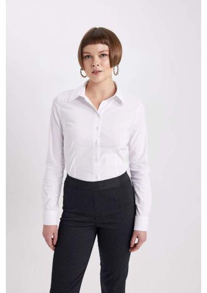 Regular Fit Basic Düz Uzun Kollu Gömlek I5278AZ24SP