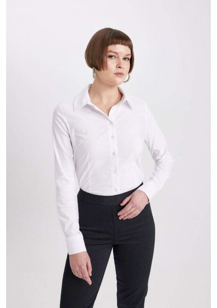 Regular Fit Basic Düz Uzun Kollu Gömlek I5278AZ24SP