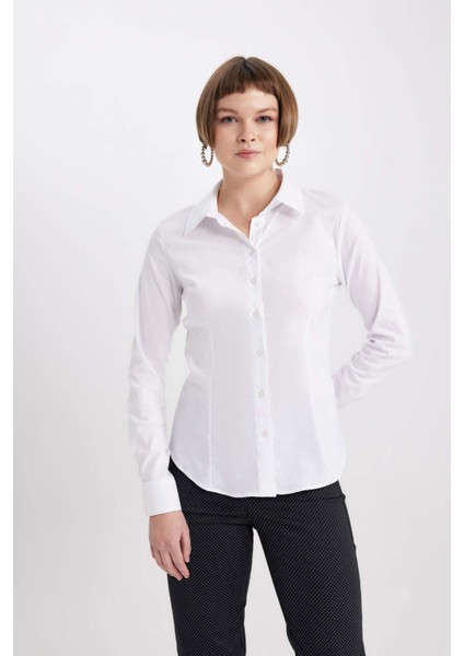 Regular Fit Basic Düz Uzun Kollu Gömlek I5278AZ24SP