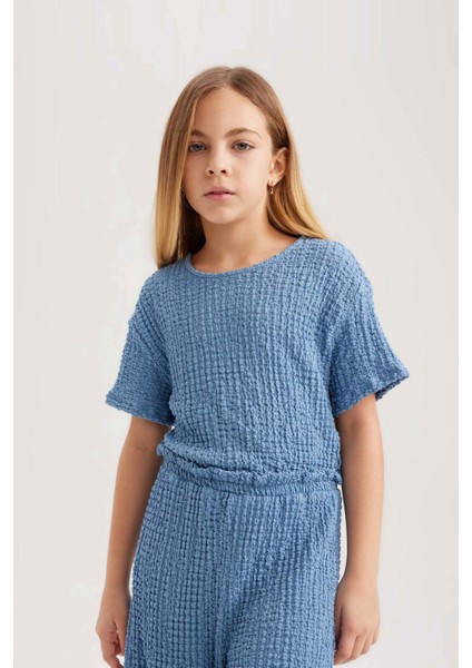 Kız Çocuk Kısa Kollu Uzun Tulum B4637A824SM