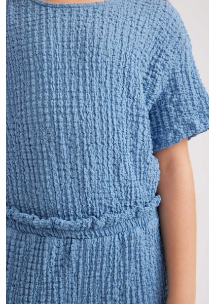 Kız Çocuk Kısa Kollu Uzun Tulum B4637A824SM