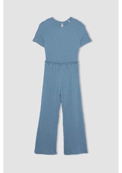 Kız Çocuk Kısa Kollu Uzun Tulum B4637A824SM