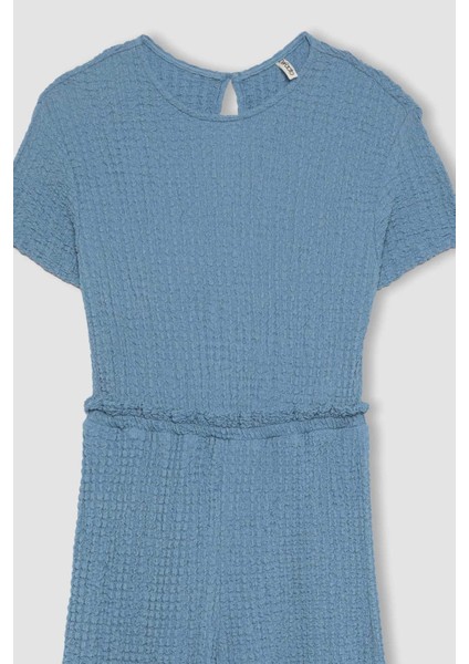 Kız Çocuk Kısa Kollu Uzun Tulum B4637A824SM