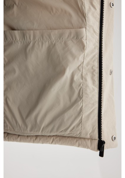 Slim Fit Dar Kesim Polo Yaka Yelek Astarlı Fermuarlı Çıtçıt Kapamalı Cepli Mevsimlik Hafif B6862AX24SP