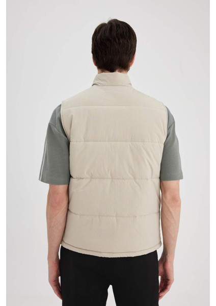 Slim Fit Dar Kesim Polo Yaka Yelek Astarlı Fermuarlı Çıtçıt Kapamalı Cepli Mevsimlik Hafif B6862AX24SP