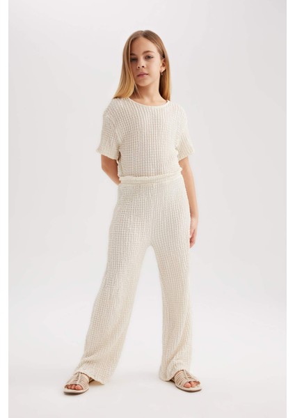 Kız Çocuk Kısa Kollu Uzun Tulum B4637A824SM