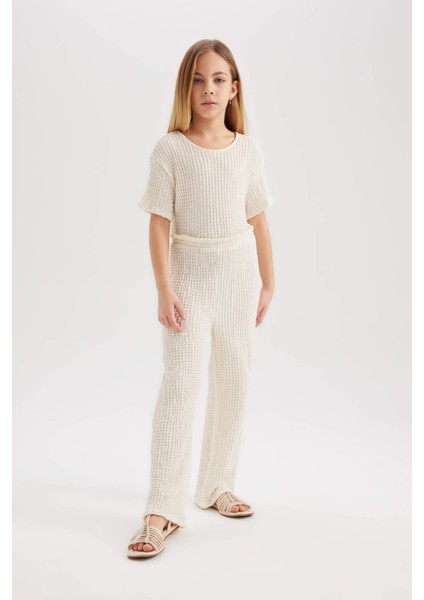 Kız Çocuk Kısa Kollu Uzun Tulum B4637A824SM