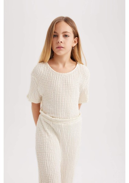 Kız Çocuk Kısa Kollu Uzun Tulum B4637A824SM