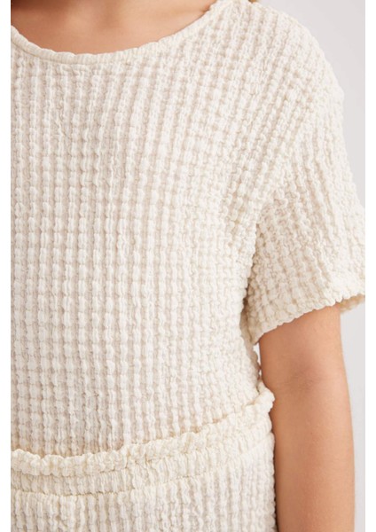 Kız Çocuk Kısa Kollu Uzun Tulum B4637A824SM