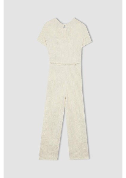 Kız Çocuk Kısa Kollu Uzun Tulum B4637A824SM