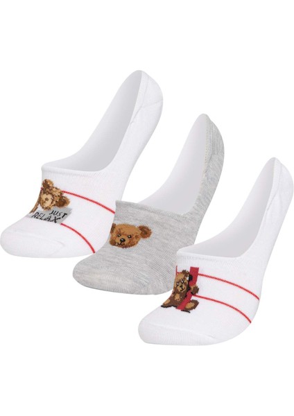 Kadın 3'lü Pamuklu Babet Çorap B6067AXNS