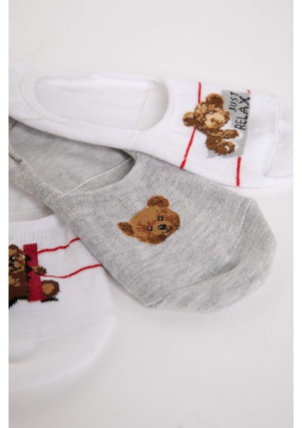 Kadın 3'lü Pamuklu Babet Çorap B6067AXNS