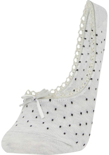 Kadın Aplike 3'lü Pamuklu Babet Çorap B8448AXNS