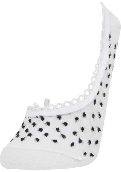 Kadın Aplike 3'lü Pamuklu Babet Çorap B8448AXNS