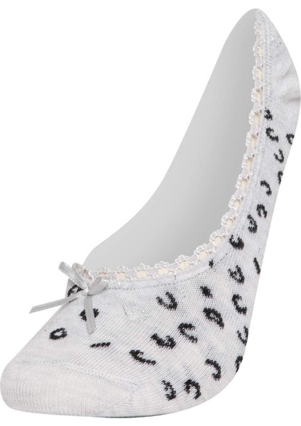 Kadın Aplike 3'lü Pamuklu Babet Çorap B8441AXNS